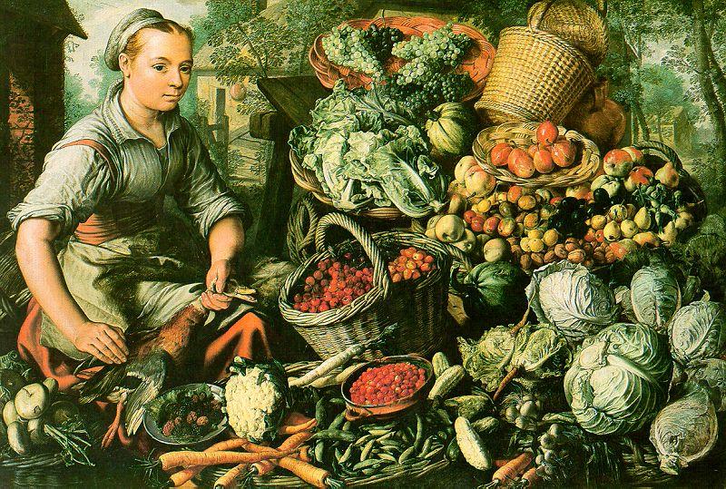 Joachim Beuckelaer Market Woman with Fruits, Vegetables and Poultry china oil painting image